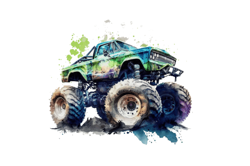 watercolor-monster-truck-bundle