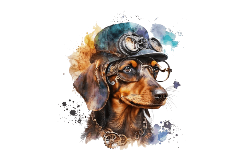 watercolor-steampunk-dachshund-bundle