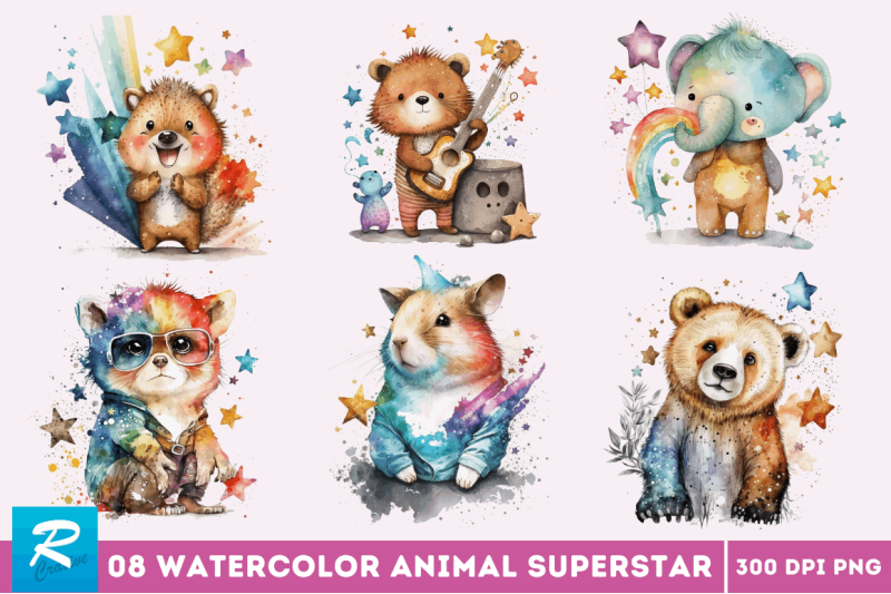 watercolor-cute-animal-superstar-bundle