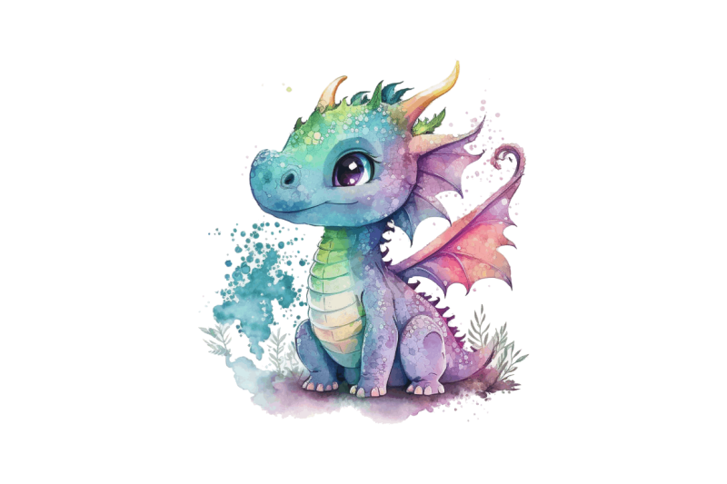 watercolor-cute-dragon-bundle