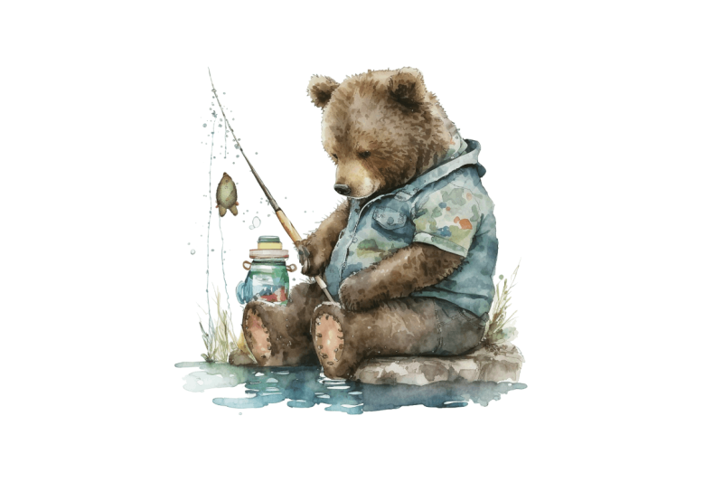 watercolor-daddy-bear-fishing-bundle