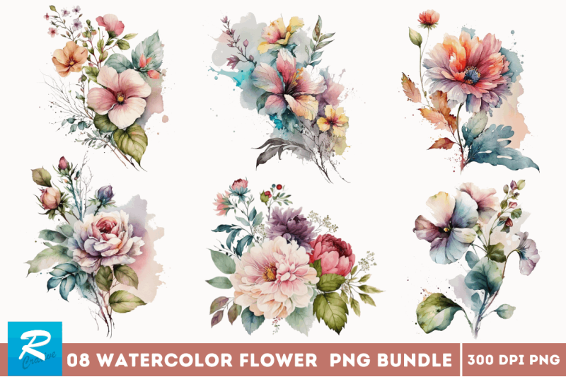 watercolor-flower-bundle