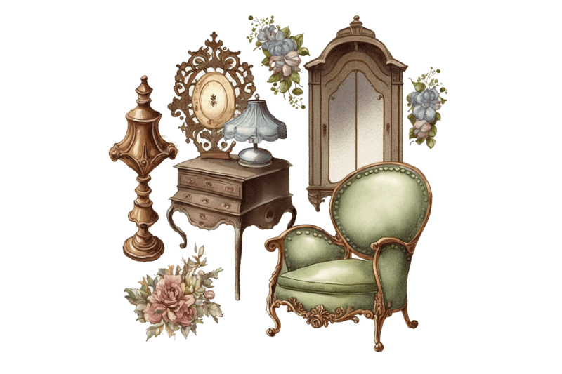 watercolor-victorian-furniture-bundle