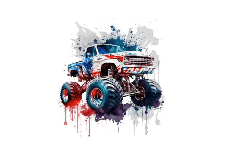 watercolor-american-monster-truck-bundle