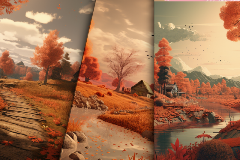 3d-vintage-fall-landscape