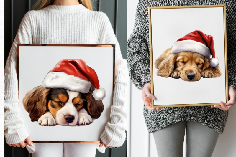 cute-sleep-dog-christmas-clipart