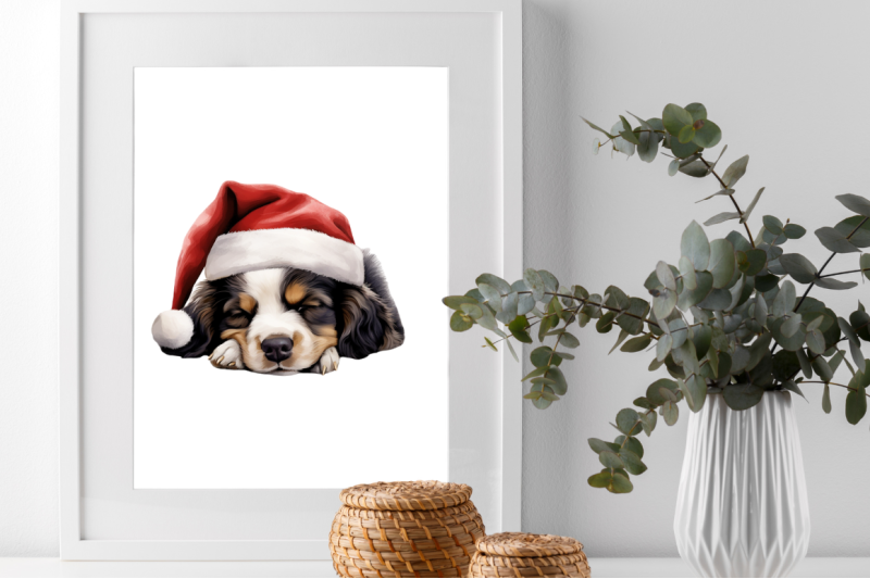 cute-sleep-dog-christmas-clipart