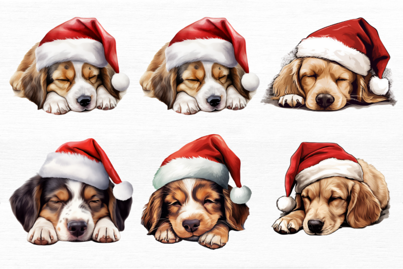 cute-sleep-dog-christmas-clipart