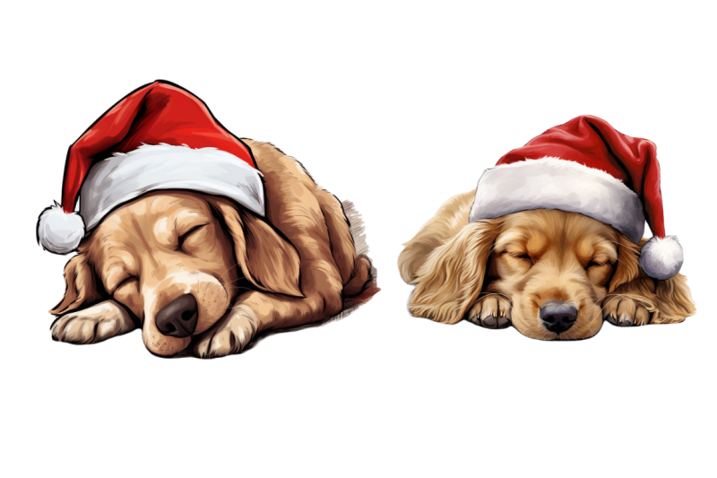 cute-sleep-dog-christmas-clipart