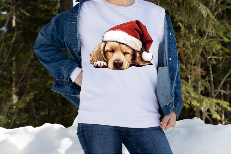 cute-sleep-dog-christmas-clipart