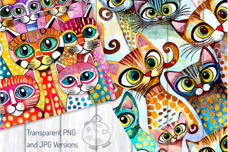 cat-crowd-transparent-watercolor-patterns