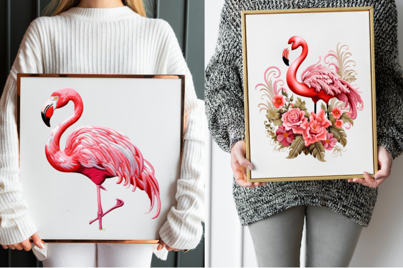 embroidery-flamingo-clipart-bundle