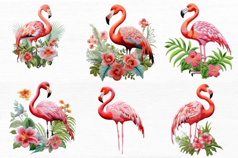 embroidery-flamingo-clipart-bundle