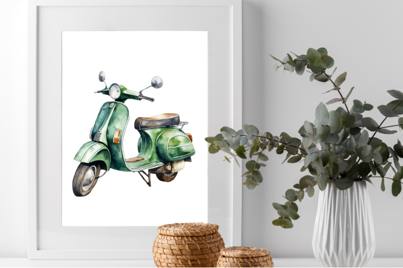 watercolor-vespa-motorcycle-clipart