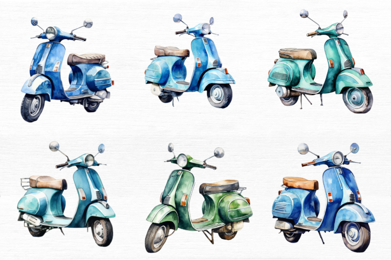 watercolor-vespa-motorcycle-clipart