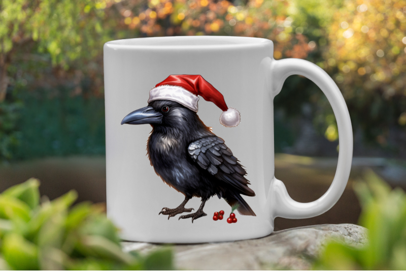 watercolor-santa-crow-bird-clipart