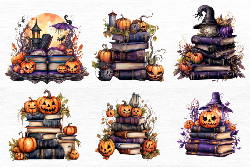 watercolor-halloween-books-clipart