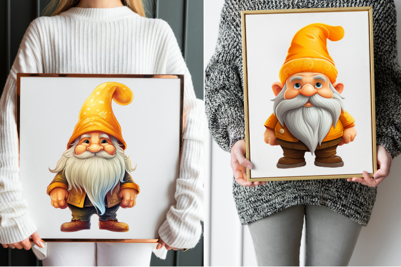 orange-gnome-clipart-bundle