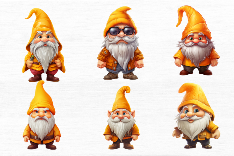 orange-gnome-clipart-bundle