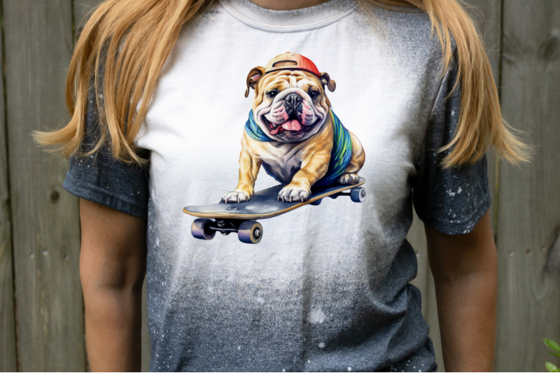 watercolor-bulldog-on-skateboard-clipart