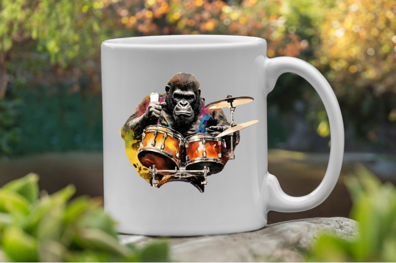 watercolor-gorilla-playing-drums-clipart