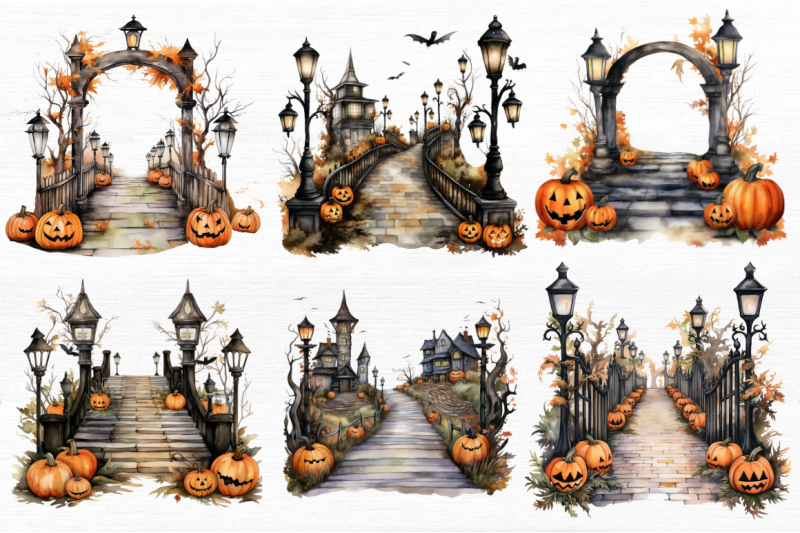 watercolor-halloween-walkway-clipart