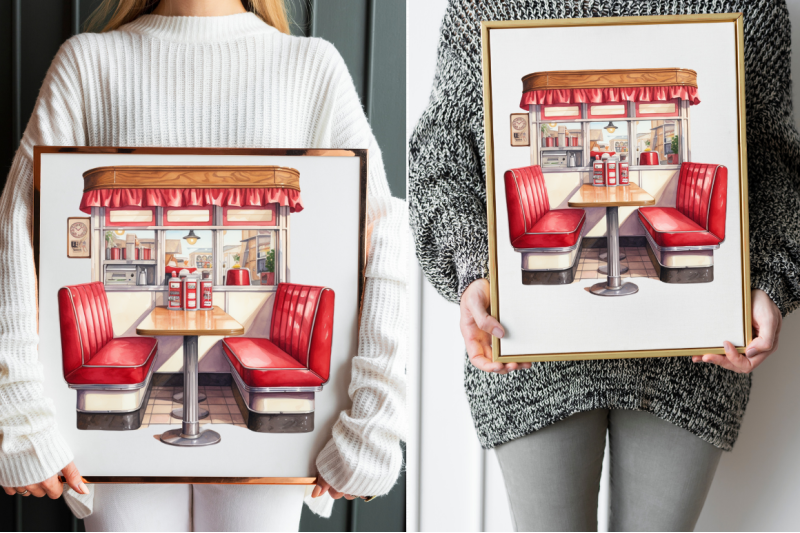 watercolor-retro-diner-booth-clipart