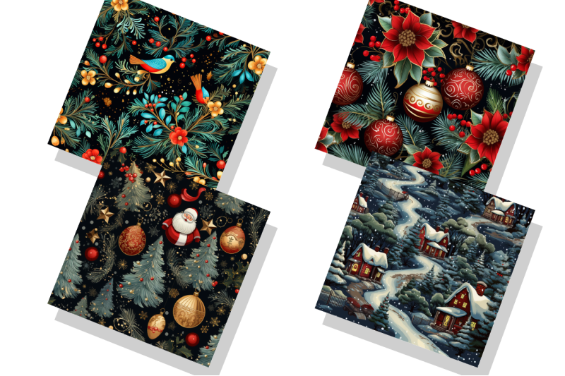 traditional-christmas-seamless-patterns