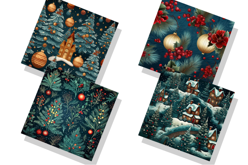 traditional-christmas-seamless-patterns