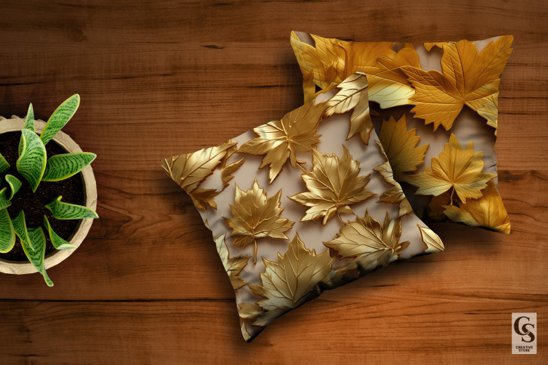 gold-3d-maple-leaves-seamless-patterns