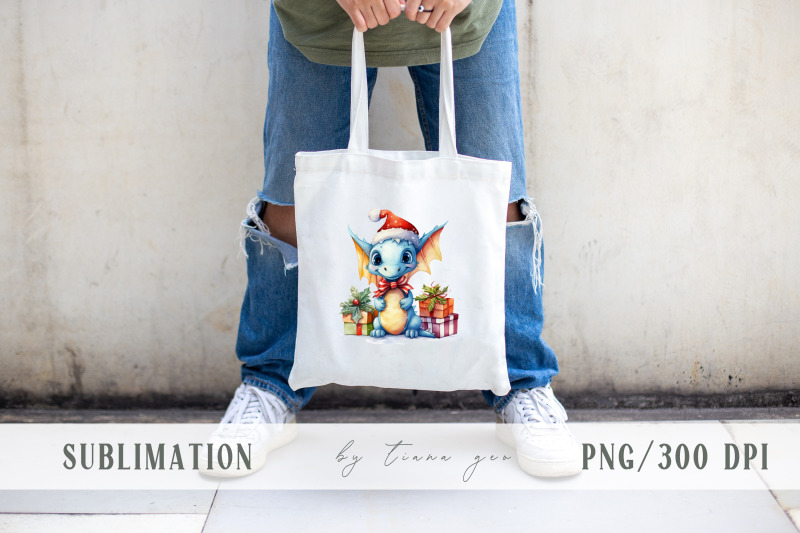 cute-christmas-blue-dragon-with-gift-box-clipart-1-png