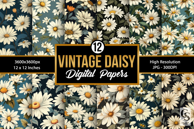 retro-daisy-flowers-digital-papers