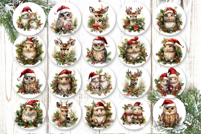3d-christmas-round-earring-bundle-sublimation-designs-christmas-animal