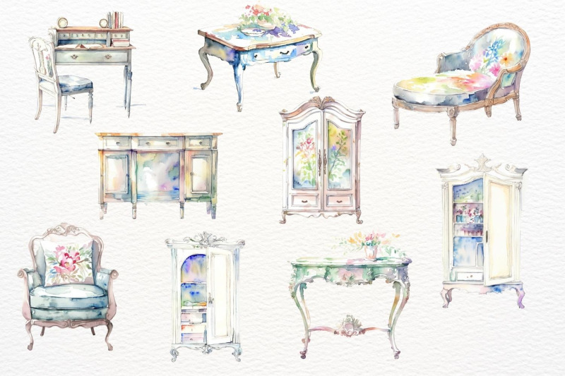 watercolor-french-furniture-antique-shabby-chic
