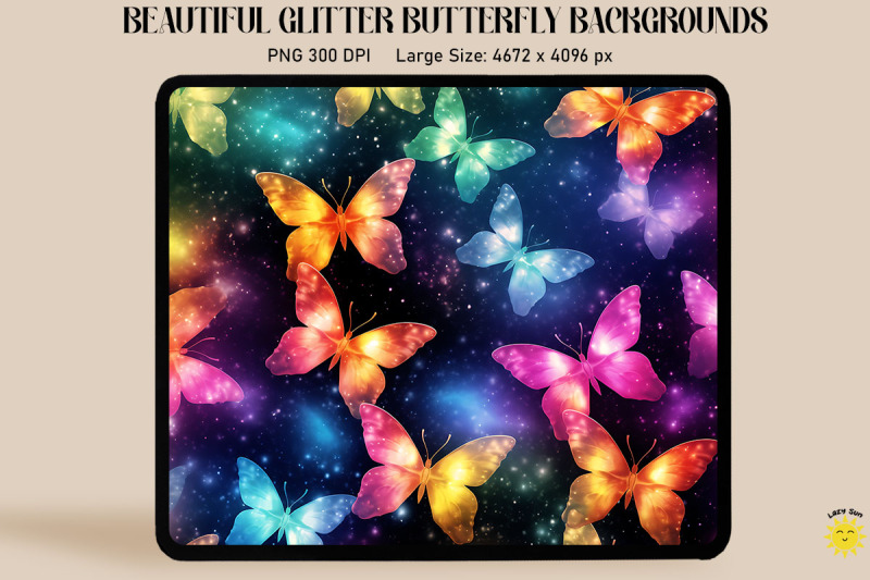 rainbow-glitter-butterfly-pattern