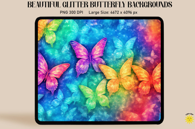 rainbow-glitter-butterfly-pattern