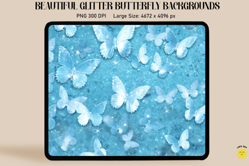 pastel-blue-glitter-butterfly-pattern