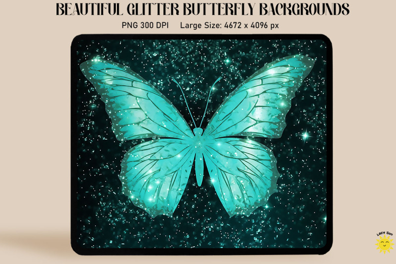 pastel-turquoise-glitter-butterfly