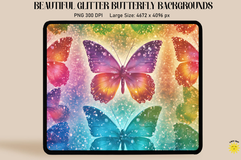 rainbow-glitter-butterfly-pattern