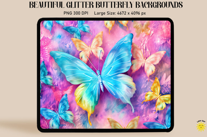 rainbow-pastel-glitter-butterfly-pattern