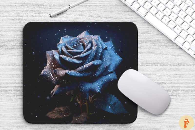 beautiful-frost-black-rose-mouse-pad