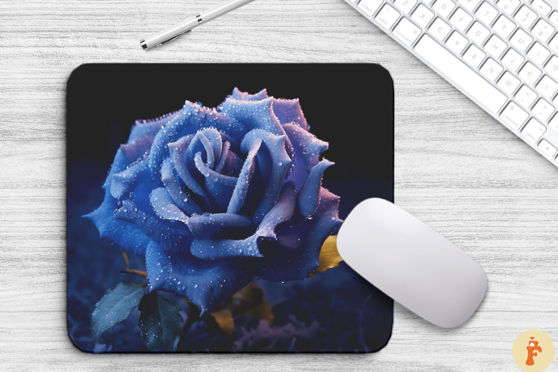 beautiful-frost-indigo-rose-mouse-pad