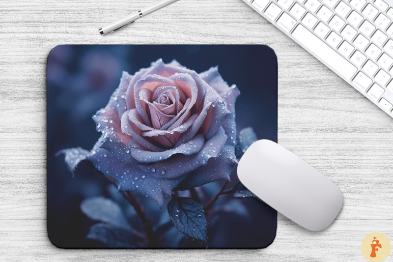 beautiful-frost-lavender-rose-mouse-pad