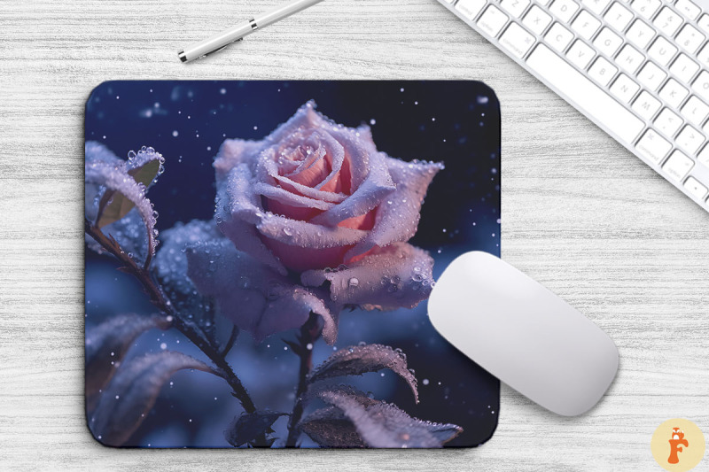 beautiful-frost-lavender-rose-mouse-pad