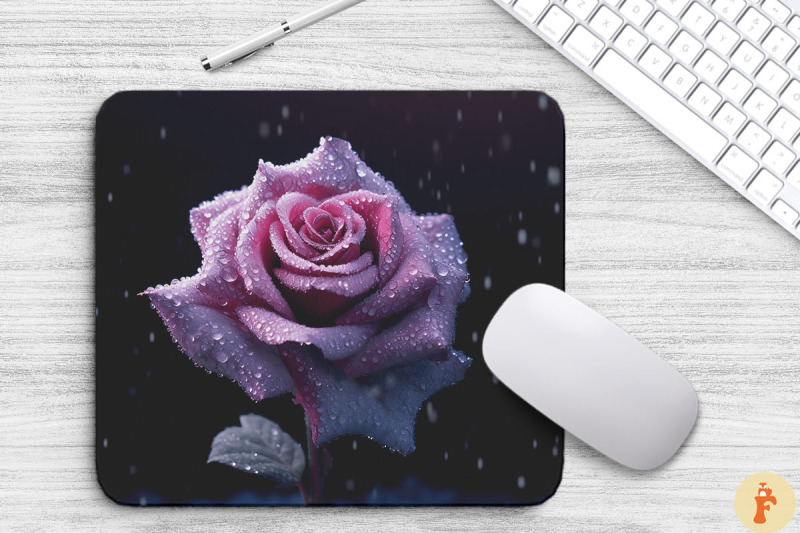 beautiful-frost-purple-rose-mouse-pad