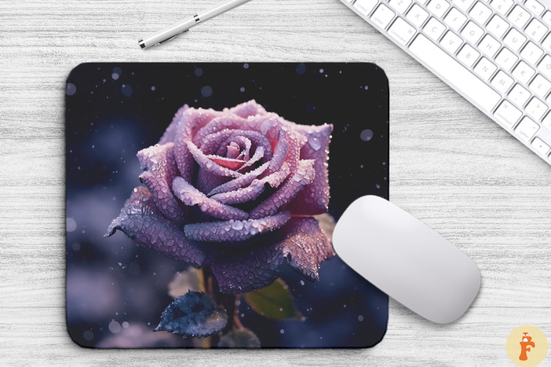 beautiful-frost-purple-rose-mouse-pad