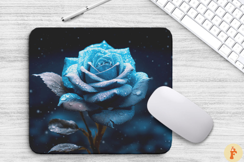 beautiful-frost-turquoise-rose-mouse-pad