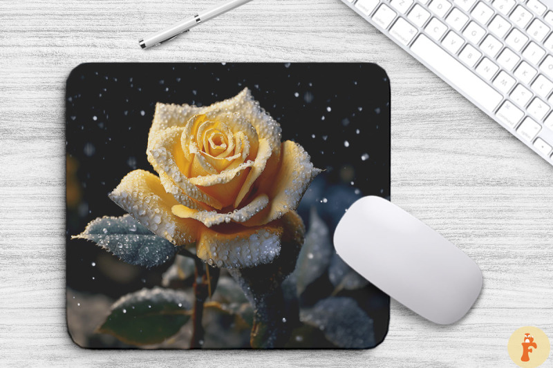 beautiful-frost-yellow-rose-mouse-pad