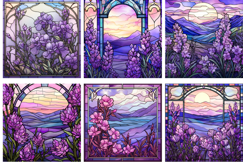 stained-glass-lavender-flower-field