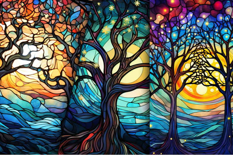 stained-glass-celestial-trees-pattern-bundle